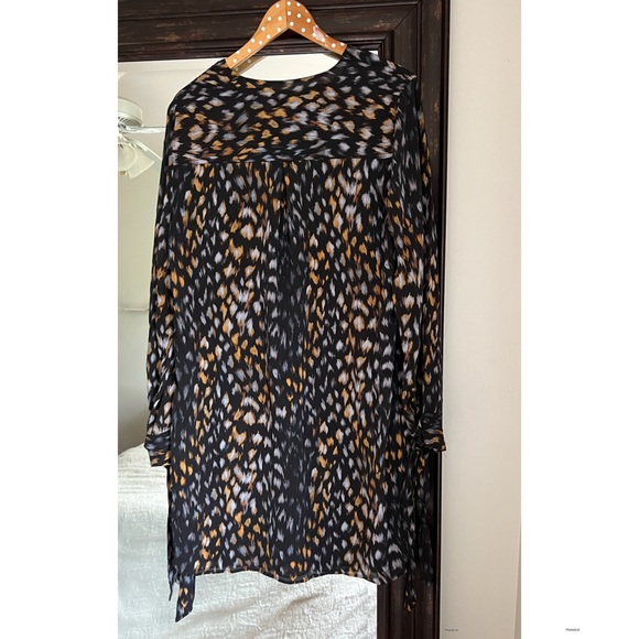 Equipment Black and Gold Patterned Dress - Picture 4 of 5